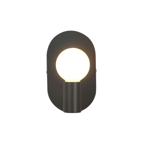 Aplique pared acero negro globo vidrio opal E27 IX9287