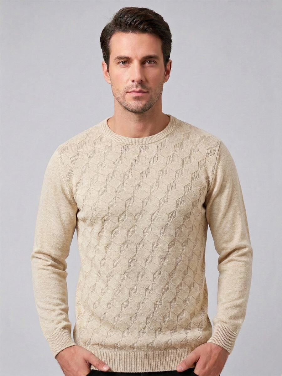 BUZO A LA BASE TEJIDO - BEIGE 