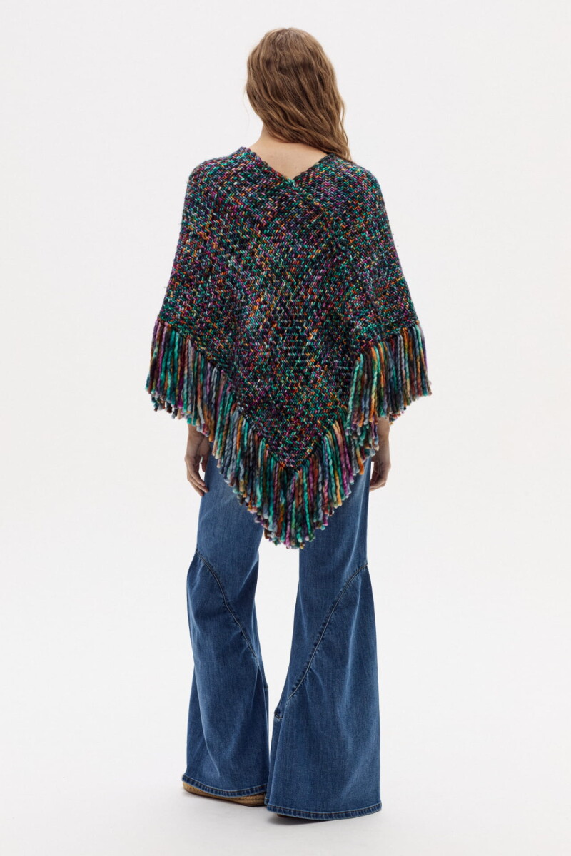Poncho Fun en lana merino Aurora Twist