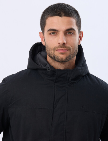 CAMPERA REVERSIBLE CAPITONEADA Negro