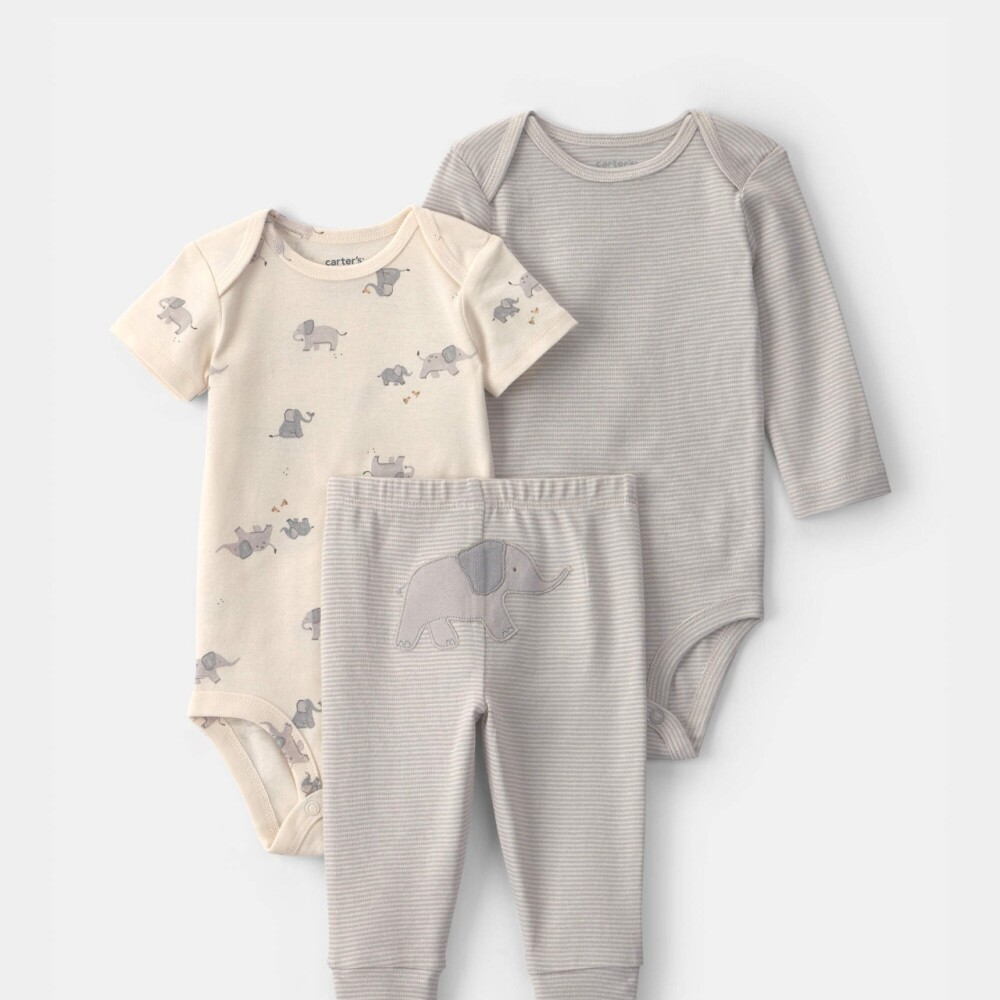 Set primer muda 3pz carters elefante gris
