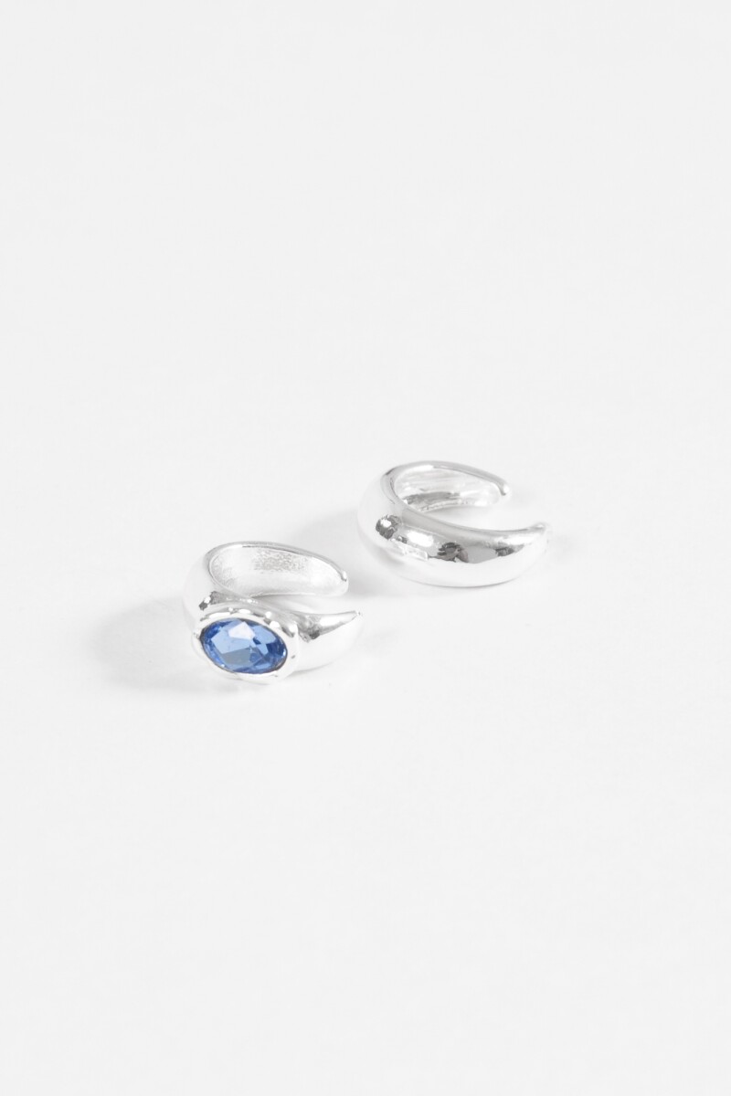 Set de dos earcuff texture piedra plateado
