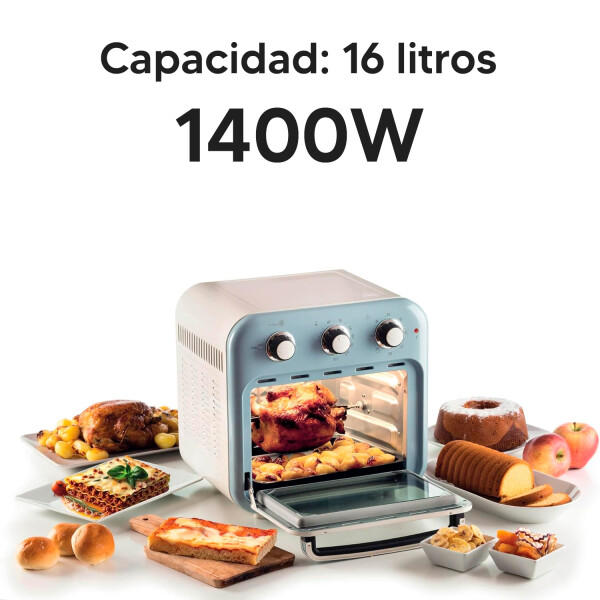 Freidora De Aire Ariete + Horno Vintage 16 L AZUL
