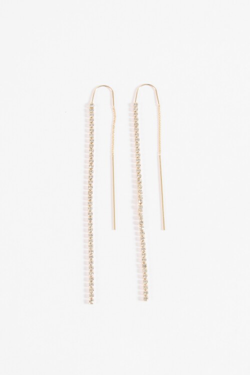 Caravanas largas party strass dorado