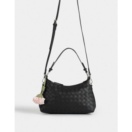 Bandolera Trenzada Con Charm Negro
