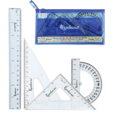 Juego De Geometría Tabaré x4 Regla Escuadra + Estuche Juego De Geometría Tabaré x4 Regla Escuadra + Estuche