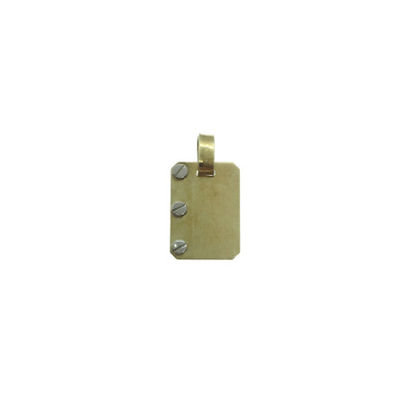 Medalla de oro amarillo 18k. "tres tornillos" -incluye grabado Medalla de oro amarillo 18k. "tres tornillos" -incluye grabado