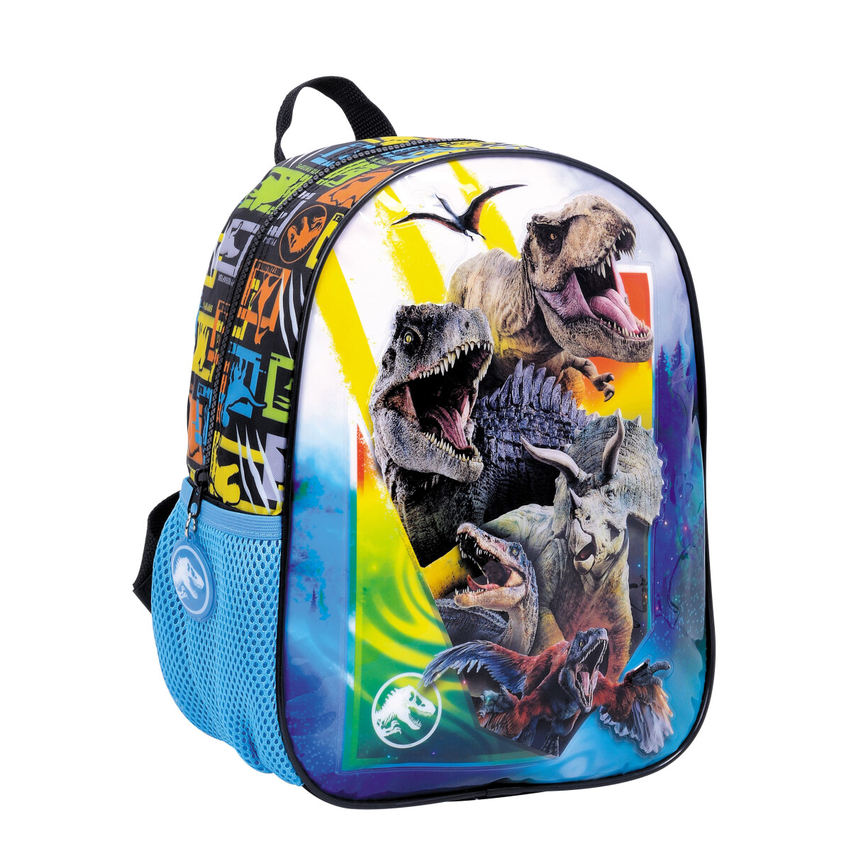 Mochila Jurassic Park 12" - Celeste - Negro - Amarillo 