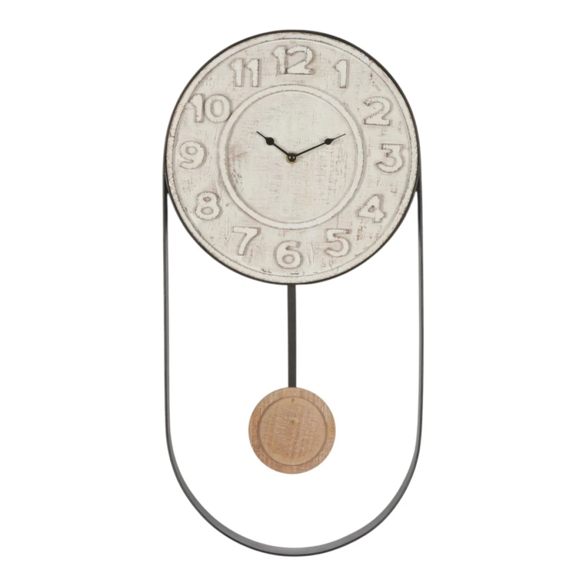 RELOJ DE PARED HIERRO D29.5X60X5CM CON PÉNDULO 