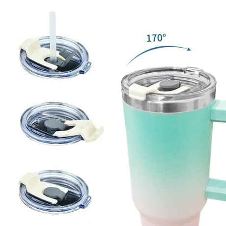 Vaso Térmico Con Sorbito 1.2lts Acero Inoxidable Rosa-Celeste