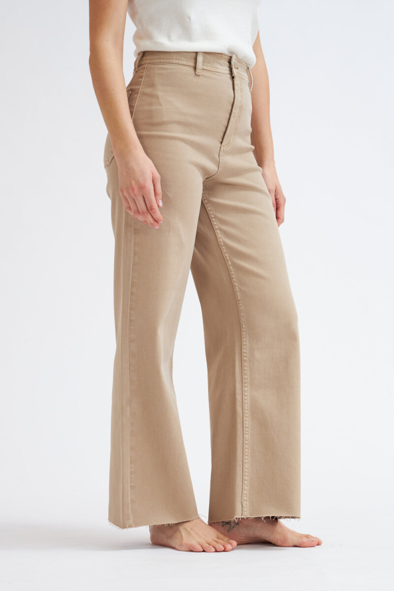 Pantalón de jean ancho Beige