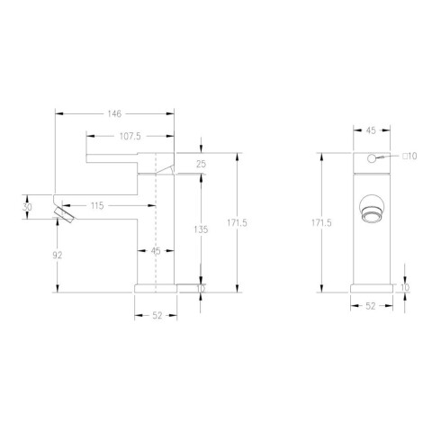 Griferia Lavatorio Bajo Brushed Nickel GRIS-BRUSHED NICKEL