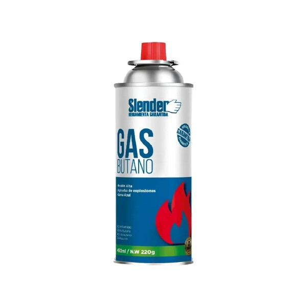 LATA DE GAS BUTANO PARA SOPLETE 450ML SLENDER Lata De Gas Butano Para Soplete 450ml Slender