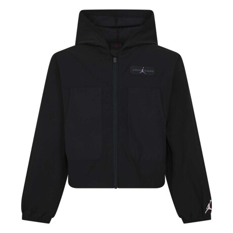 Abrigo Crafted Utility Woven Con cierre de Niña Negro