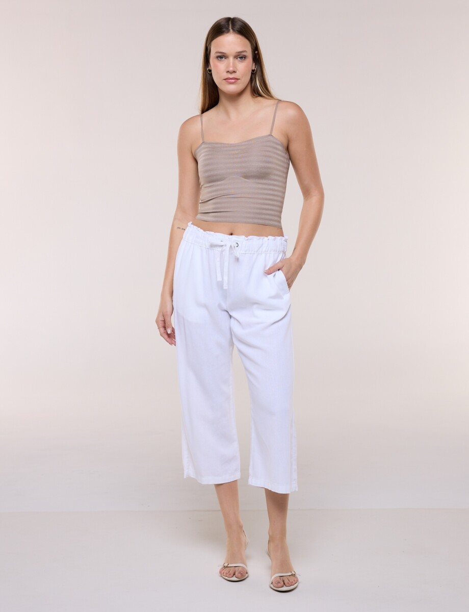 Capri Pull On Lino Con Cordón Ajustable - Crudo 