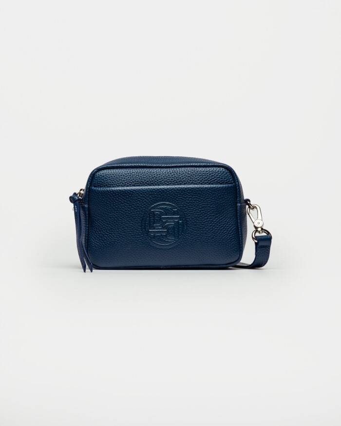 Bandolera Haze En Cuero Graneado Azul