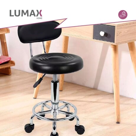 Taburete Banco Elam Eco cuero Premium Negro