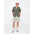 V-SS STANDARD LINEN COTTON RESORT COLLAR MESCULEN GREEN