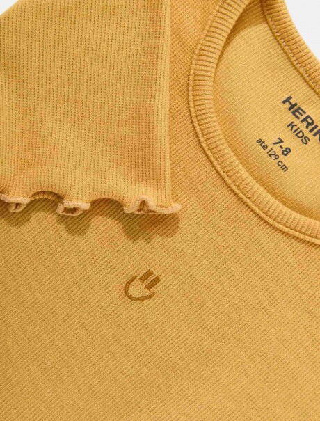 BLUSA CON BORDADO EN TELA ACANALADA AMARILLO