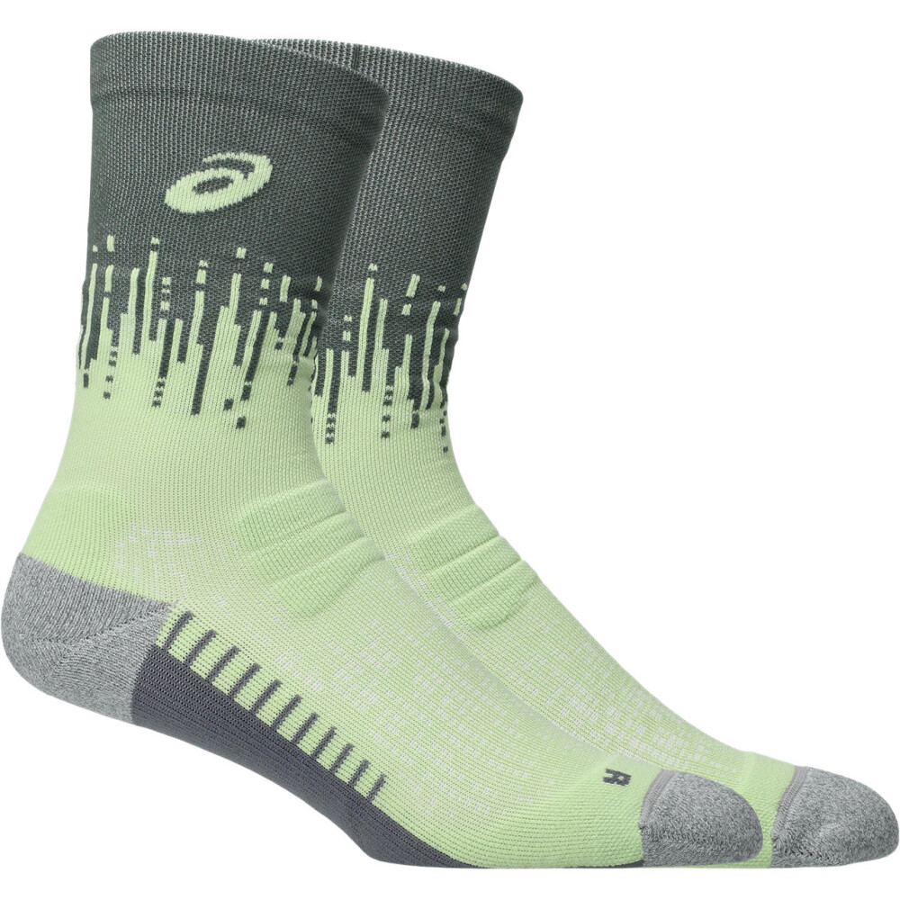 Medias Running Performance Run Sock Crew Unisex Monument Blue/whisper Green