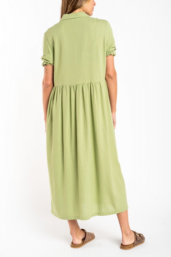 Vestido Lino Pistacho