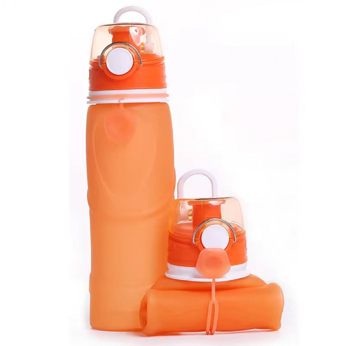 Botella Caramañola Plegable 750ml Silicona Universo Binario - NARANJA 