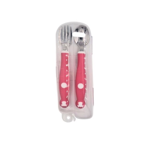 Set de cubiertos con mango de silicona Rojo
