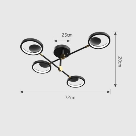 Lámpara Led De Techo Oostrum 4 Círculos Lámpara Led De Techo Oostrum 4 Círculos