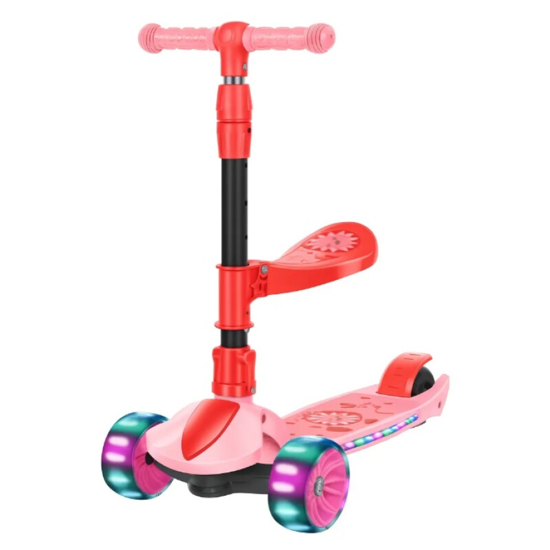 Monopatín Infantil3 Ruedas Para Niños Con Luces y Sonido Rosa