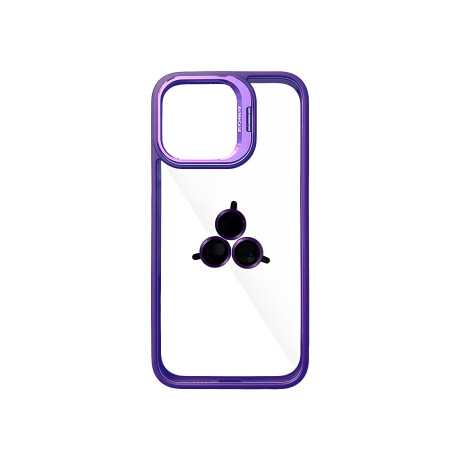 Case Transparente con Borde de Color y Protector de Lente Iphone 15 Lilac