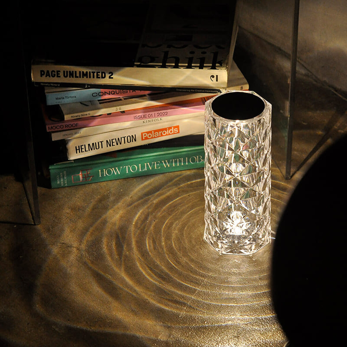 Lampara de mesa cristal USB Diamante 