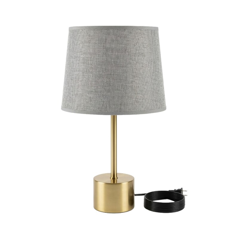 LAMPARA GRIS COMB BASE METAL DORADO P/MESA 53CM Unica