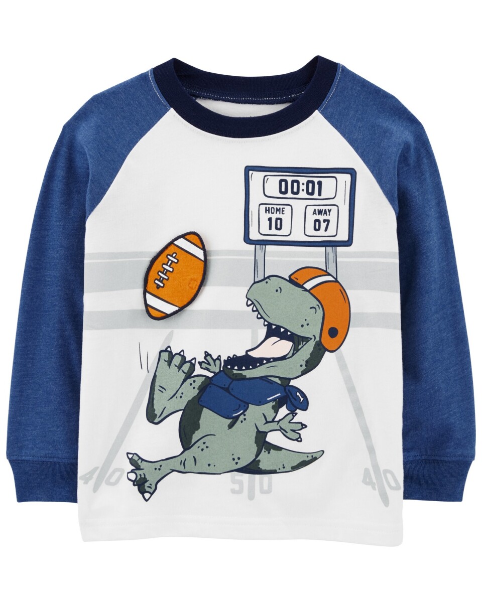 Remera de algodón, estampa football. Talles 12-24M 