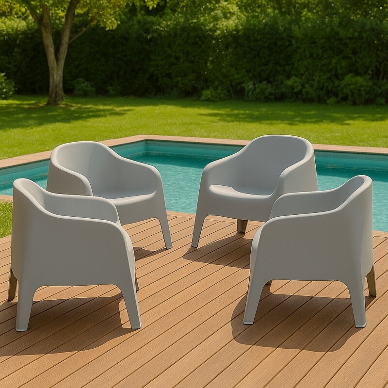 Set x4 Sillón Skarpo GRIS