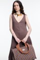 VESTIDO ESCOTE V Marron