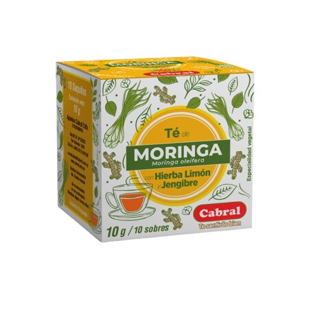 Té de Moringa con Jengibre y Limón Cabral 10 unidades Té de Moringa con Jengibre y Limón Cabral 10 unidades