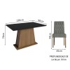 Juego Comedor Lumax Mesa Rustic Negra + 4 Sillas Fiona Gris