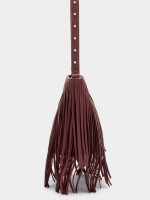 Bolso Bombonera Con Flecos Largos burdeos
