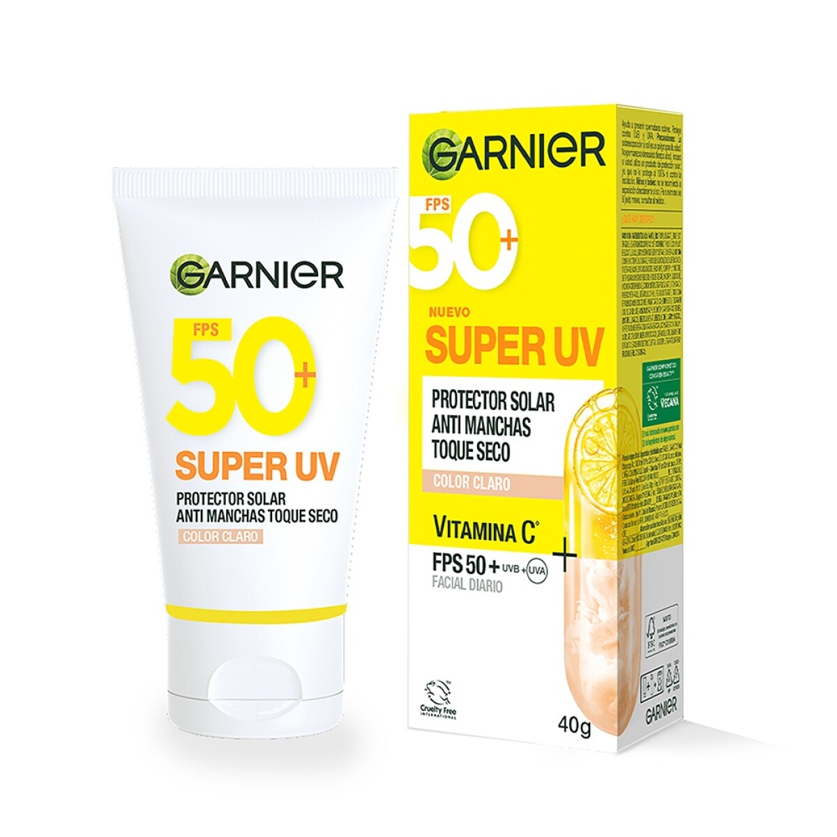 Tratamiento Hidratante Garnier Aclara Spf50+ T. Claro 40grs 