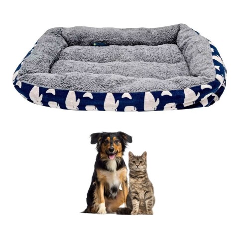 Cuna Cama Cucha Mascota Perro Gato Rectangular 50 X 37 Variante Ballenas