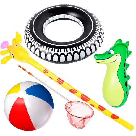 Set Inflables Juegos Accesorios X5 P/ Piscina Playa Set Inflables Juegos Accesorios X5 P/ Piscina Playa