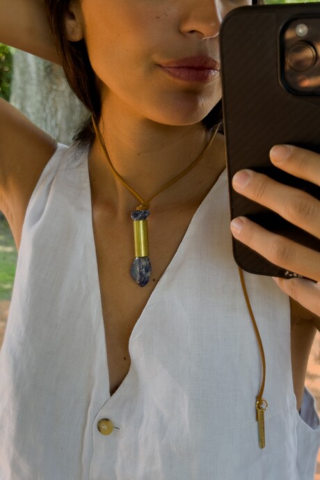 Raw Stone Necklace Azul