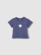 Camiseta Azul Con Estampado Estrella Cru Azul Medio Oscuro