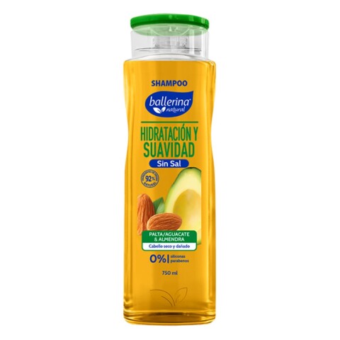 Shampoo Ballerina Sin Sal 750ml Hidratación y Suavidad