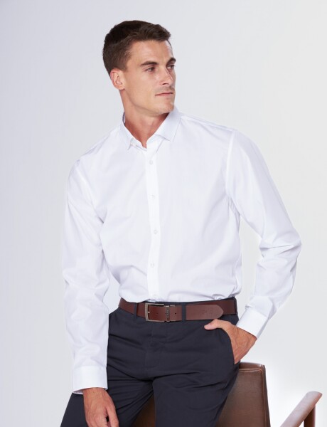 CAMISA CUELLO DE VESTIR LISA Blanco