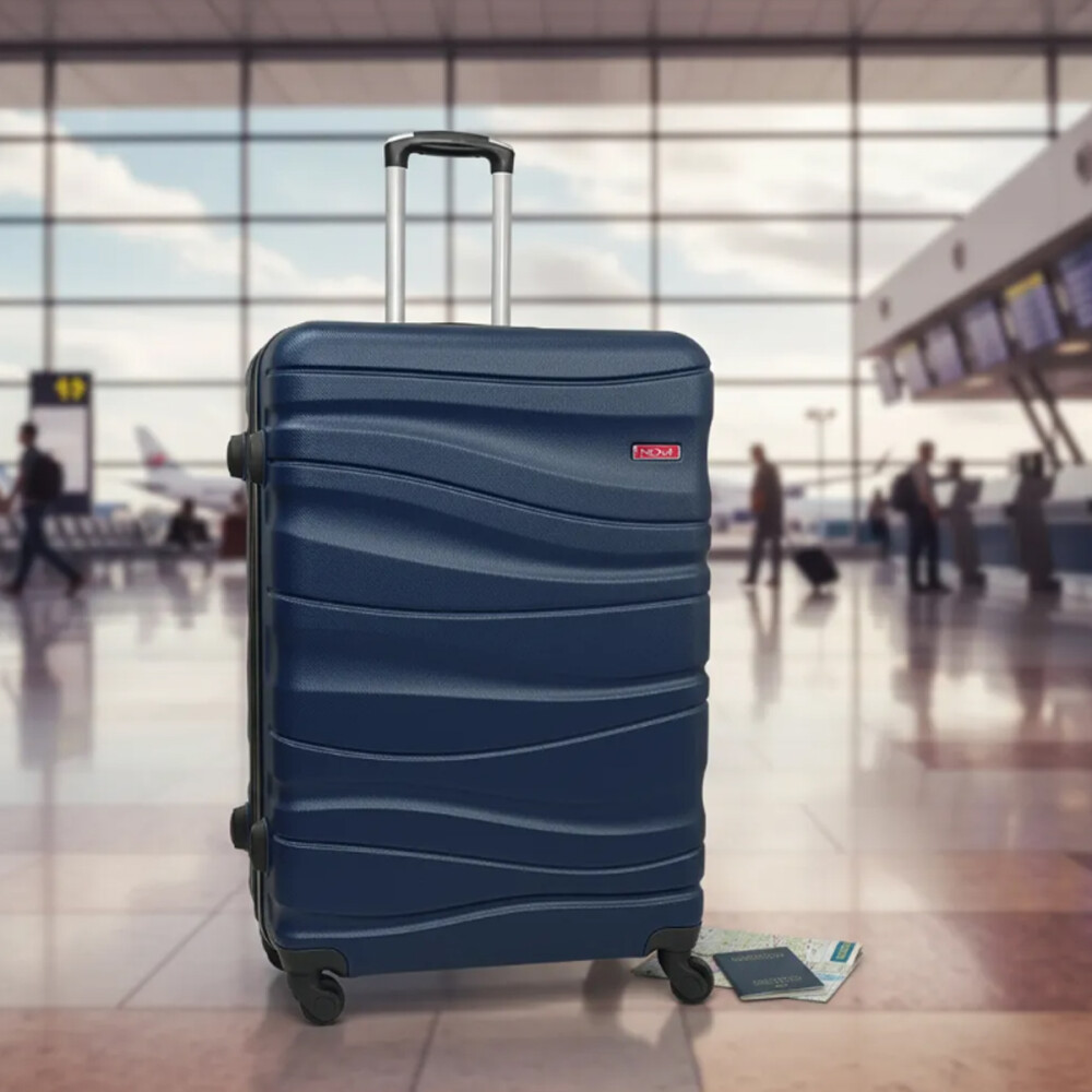 Valija Grande 4 Ruedas Rígida Mango Telescópico Azul