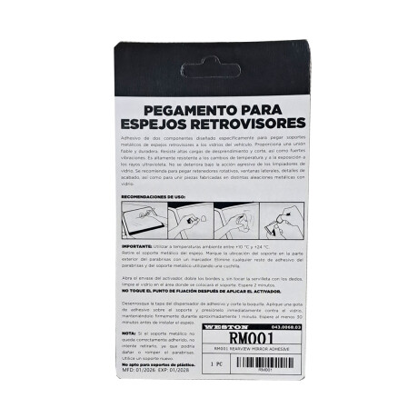 QUIMICOS VARIOS - ADHESIVO ESPEJO VIDRIO INTERIOR (12E) WESTON QUIMICOS VARIOS - ADHESIVO ESPEJO VIDRIO INTERIOR (12E) WESTON