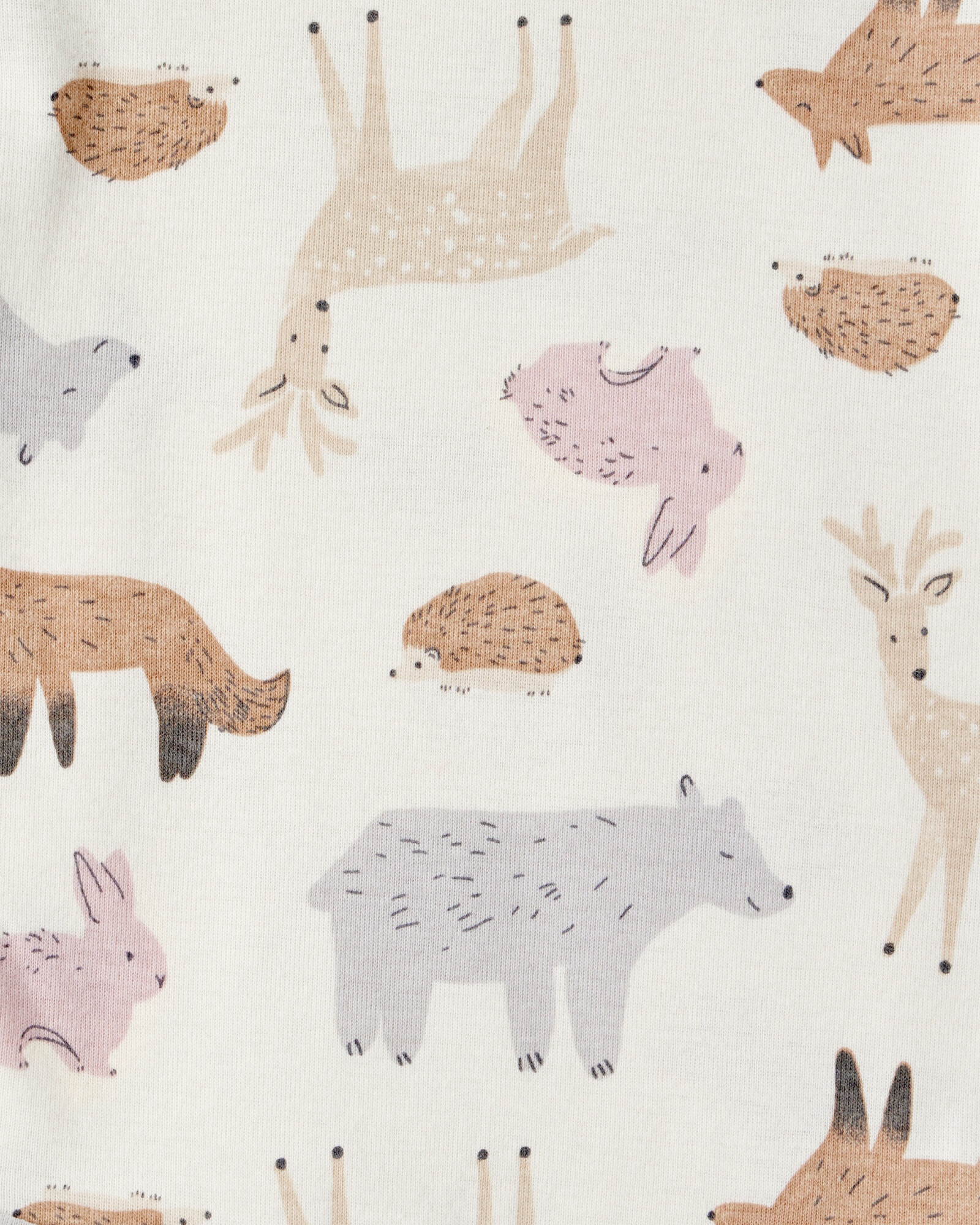 Set tres piezas de algodón, pantalón y dos bodies manga larga, diseño ciervo Sin color