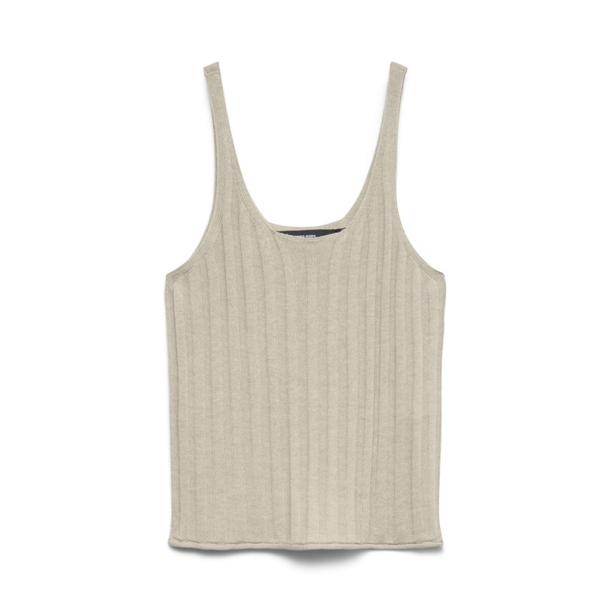 VMLULA LINEN SL O-NECK TOP NOOS - OATMEAL 