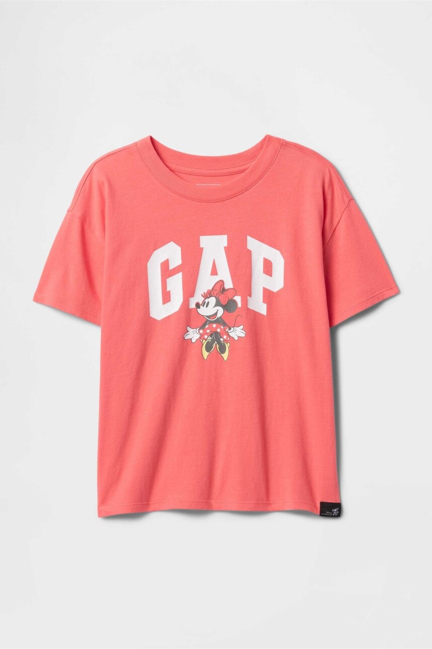 Remera Logo Gap Disney Niña Fresh Coral